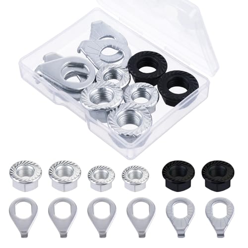 12-Piece Bike Axle Nut and Safety Washer Kit - M8/M9.5/M10