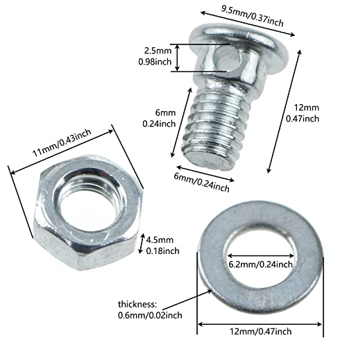 Bicycle Brake Cable Anchor Bolt Set - 4PCS Locking Screws with Nuts & Washers