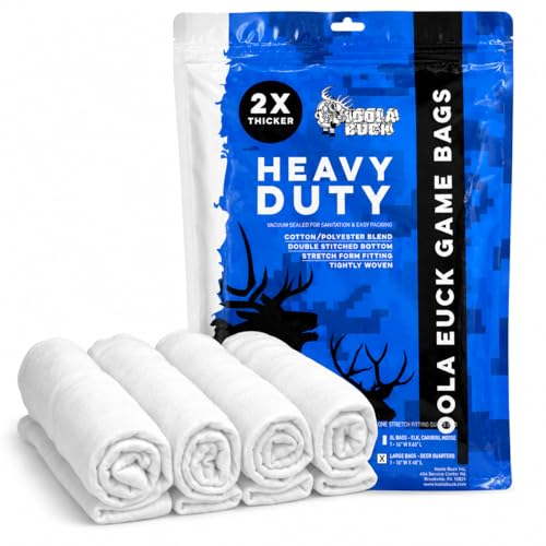 Koola Buck 4 Pack Heavy-Duty Deer Quarter Game Bags | Reusable, Breathable, Full Body & Quarter Hunting Bags