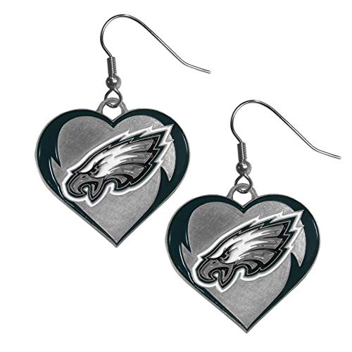 Heart Dangle Earrings - Philadelphia Eagles Team Color