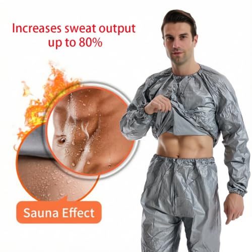 Sauna Sweat Suit for Weight Loss - Silver, Medium