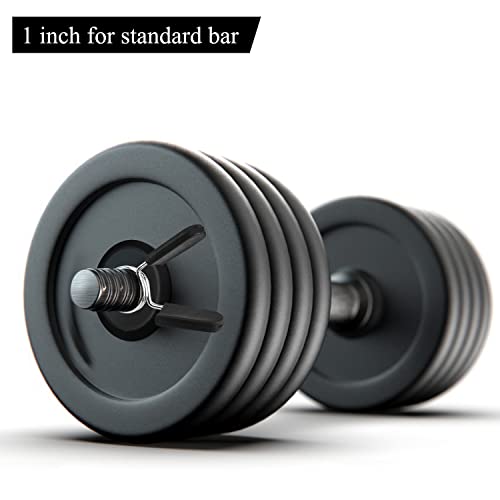 1 Inch Barbell Clamps - 4 Pack Quick-Release Weight Collars for Dumbbells