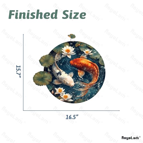Yin Yang Koi Fish Wall Decals Removable Round Zen-Inspired Lotus Vinyl Stickers for Nursery Kids Bedroom and Playroom Decor Peel and Stick Chinese Style Wall Art