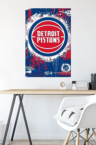 NBA Detroit Pistons Maximalist Logo Wall Poster Unframed 34"L x 22.4"W