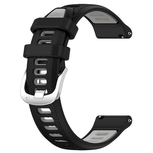 Garmin Venu 3S Replacement Bands - 18mm Black Gray Silicone Strap