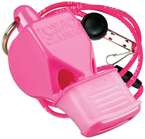 Fox 40 Classic Whistle with Lanyard - Safety Alert Pink