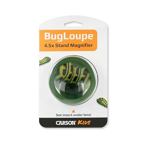 Carson Kids BugLoupe 4.5X Magnifier Stand for Insects, Plants, Coins, Stamps
