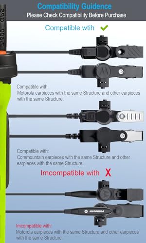 Commountain Clear Acoustic Tube for Left Ear Two-Way Radio Earpiece & Headset