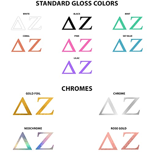 Delta Zeta Sorority Sticker Decal - 2.5 Inches Tall, White