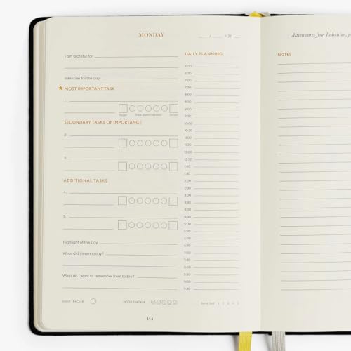 Intelligent Change Black 3-Month Productivity Planner | Undated A5 Daily & Quarterly Organizer