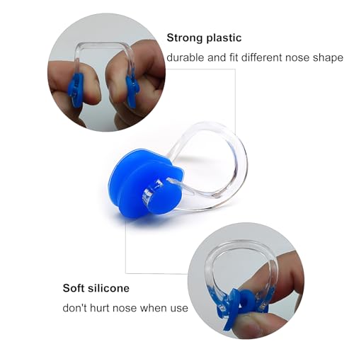Swimming Nose Clips - Waterproof Silicone Swim Plug for Kids and Adults (6 Pack)
