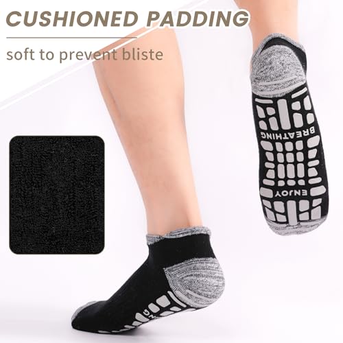 Non-Slip Grippy Socks - 3 Pairs for Yoga & Pilates - Size 7-9 Black