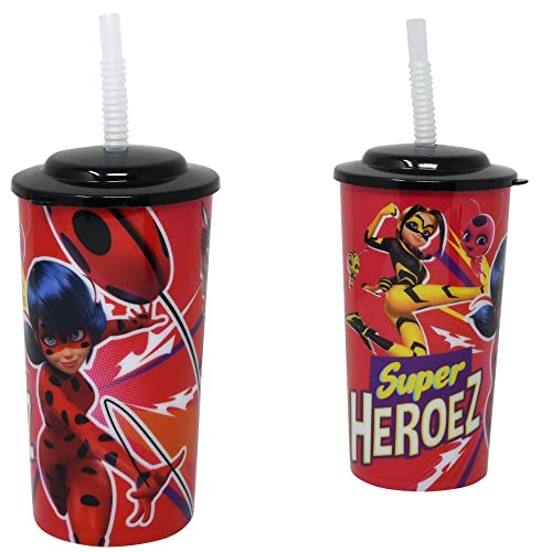 Miraculous Ladybug 16 Oz Sports Tumbler with Lid & Straw
