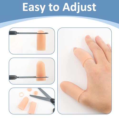 Silicone Finger Protectors - 10PCS Gel Finger Cots for Wounds & Cracked Skin