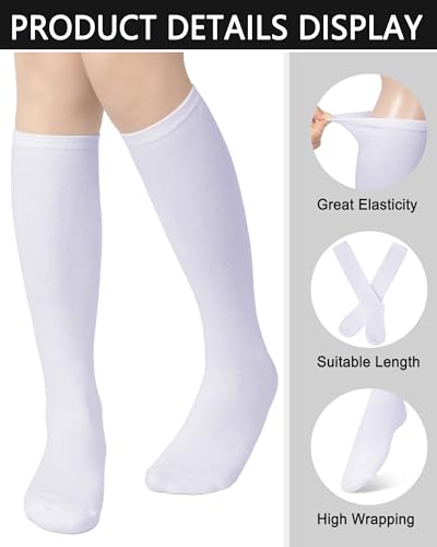 Senker Fashion 3 Pairs Cotton Knee High Socks for Women, Tube Boot