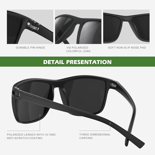 Polarized Sunglasses for Men - 3 Pack UV Protection Shades
