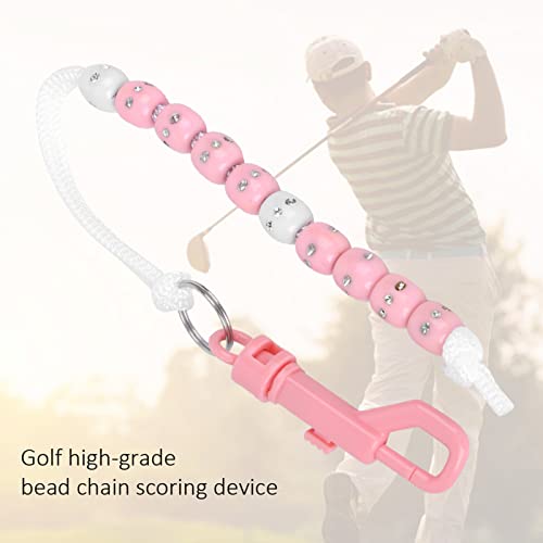 Portable Golf Score Counter with Shiny Stone Buckle - Pink
