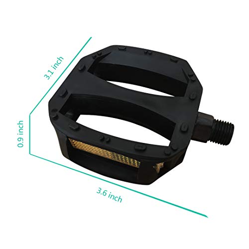 Kids Bike Pedals - 1/2-Inch Resin with Reflectors for 12" & 14" Bikes
