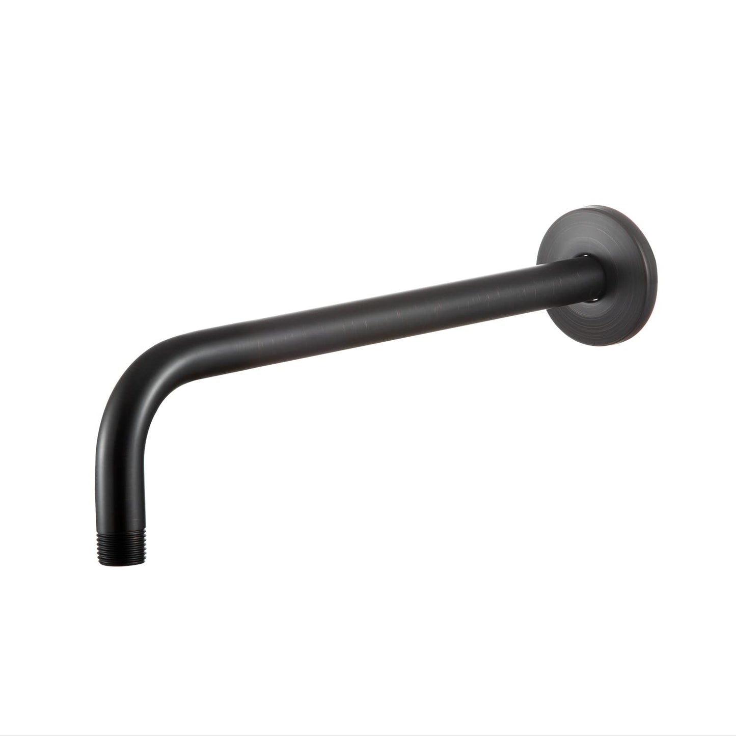 OFFO Shower Arm with Flange, 12 in Oil Rubbed Bronze Wall Mount Replacement Angle Shower Head Arm Wall-Mounted For Fixed Shower Head & Handheld Showerhead