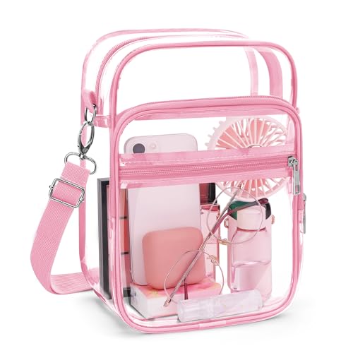 Clear Crossbody Bag with Adjustable Shoulder Strap, Stadium Approved