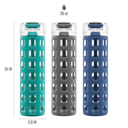 Ello Syndicate 20oz Glass Water Bottle with Flip Lid - Cashmere Pink