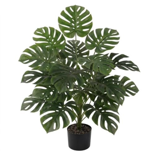 40-Inch Artificial Potted Monstera Tree - Lifelike Indoor Outdoor Floor Plant