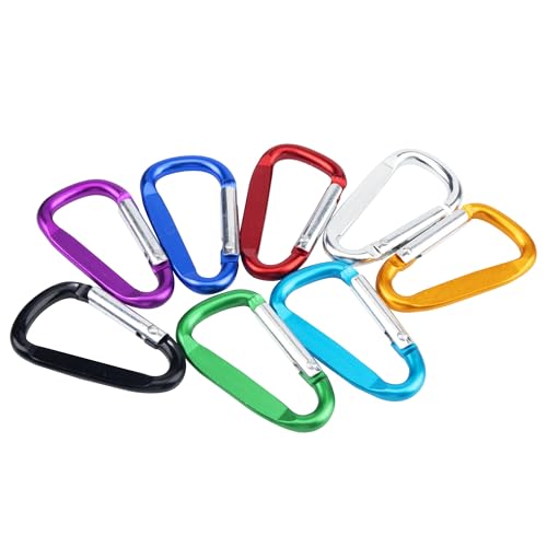 Aluminum D-Shape Carabiner Clip 1.6 Inch - 10 Pack