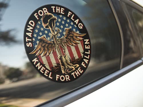 7-Inch Battlefield Cross Patriotic Decal Sticker - Variation 1