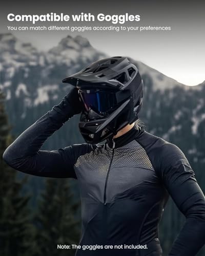 Full Face Mountain Bike Helmet - Lightweight Matte Black, Medium