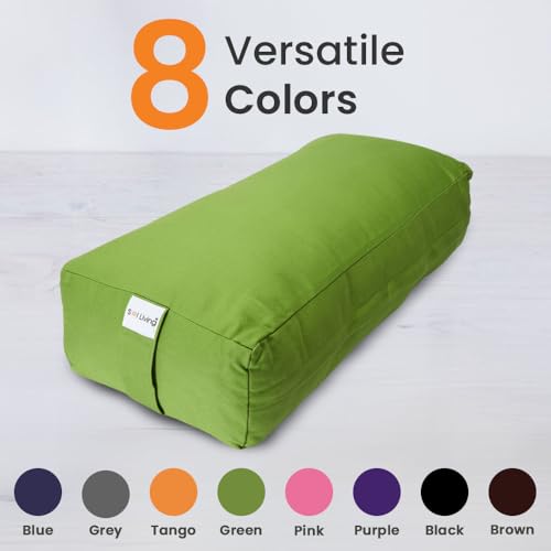 Rectangular Yoga Bolster Meditation Pillow - Green 28" x 12" x 8"