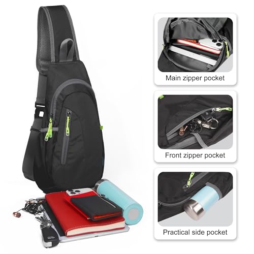 TITECOUGO Small Sling Bag - Lightweight Crossbody Backpack for Men & Women