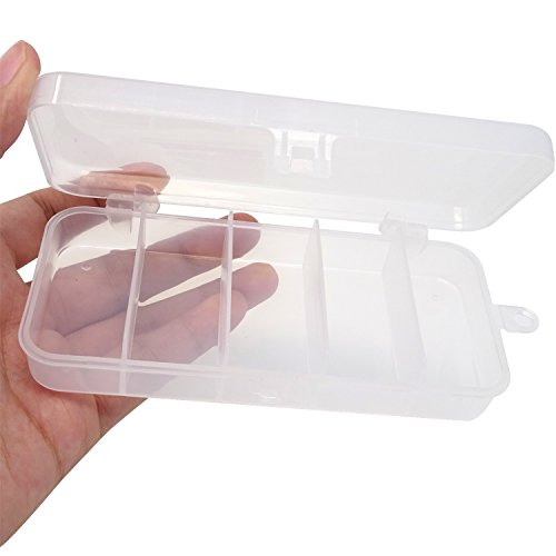 Small Clear Fishing Tackle Box - 2PCS 5 Compartment Storage Case