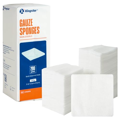 200 Count 3x3 Inch 8-Ply Cotton Gauze Sponges - Non-Sterile