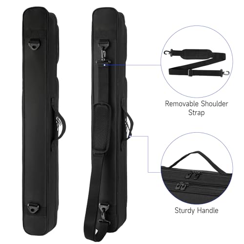 Jaffzora 2x2 Pool Cue Case Black & Blue with Shoulder Strap for Billiard Sticks