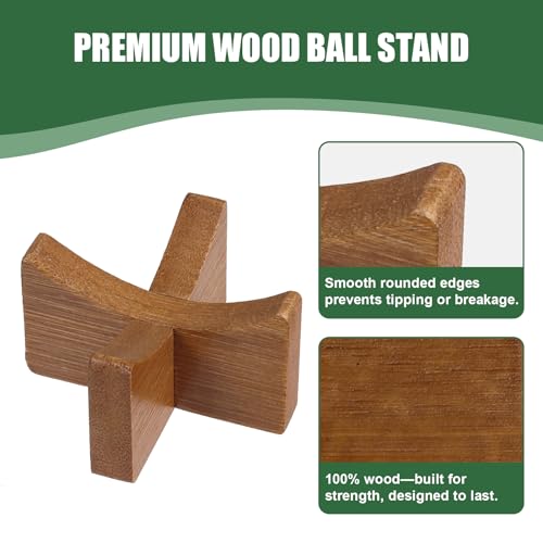 4-Pack Wooden Baseball Display Stand for Baseball & Softball