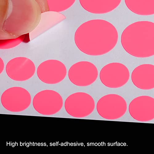 MECCANIXITY Glow in The Dark Tape Dots,0.2" 0.4" 0.6" 407 Dots Sticker Pink for Walls Parties Marking Decorations