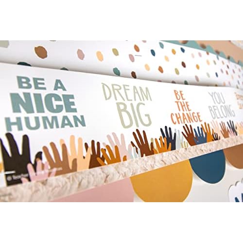 Teacher Created Resources Everyone is Welcome Woven Straight Border Trim (TCR7127), Natural