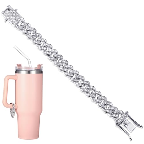 Diamond Charm Tumbler Accessory - Silver Rhinestone Chain