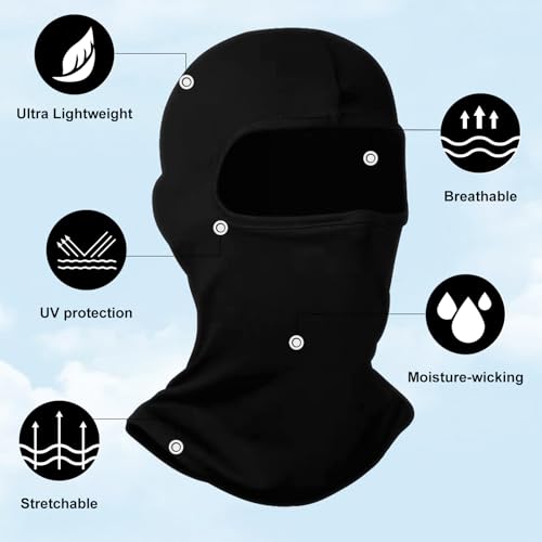 Cooling Neck Gaiter Face Mask - UV Protection - Black