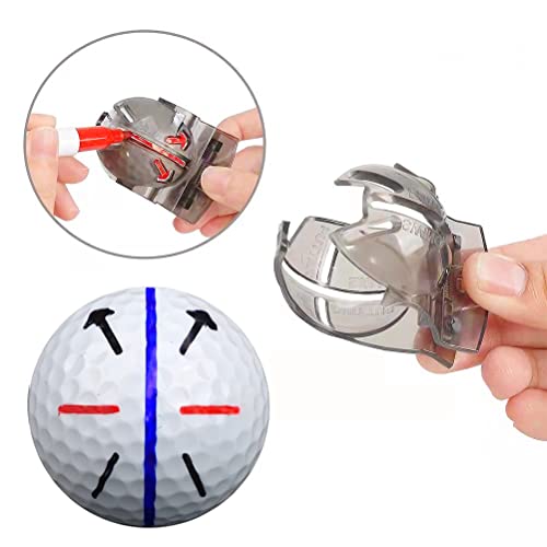 Golf Ball Marker Set - 4 Colors & 4 Stencils for Alignment