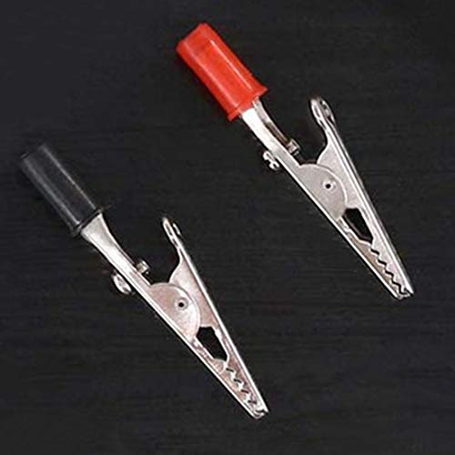 Metal Alligator Clips Electrical Test Clamps with Plastic Hands Red Black Kit 20PCS