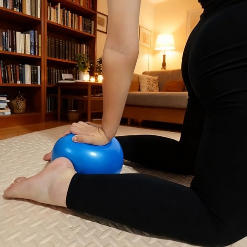 9-Inch Mini Exercise Ball - Non-Slip Yoga & Pilates Ball for Core - Blue