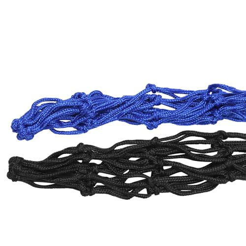 Football Storage Bags - 2 Pcs Black & Blue Net Drawstring