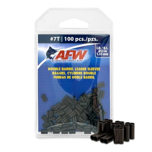 Thin Wall Double Barrel Fishing Line Crimp Sleeves - Black #7t .053" - 100 Pc
