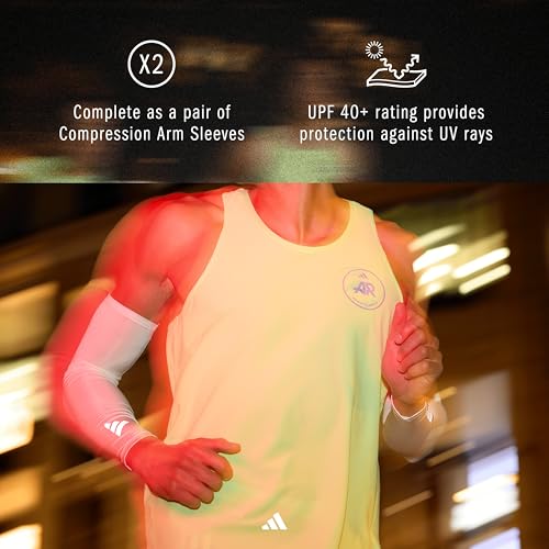 Youth White adidas Climacool Compression Arm Sleeves - Performance Sport Gear