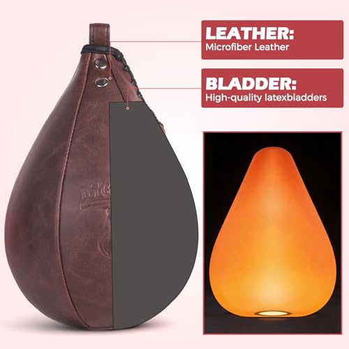 Brown Speed Punching Bag for Boxing Training Home Gym Fitness - 10" x 7"