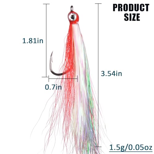 JSHANMEI 5pcs Colorful Clouser Minnow Fly Fishing Flies for Saltwater & Freshwater Fish