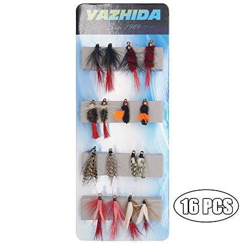 Trout Fly Fishing Kit - 16 Premium Dry & Wet Flies