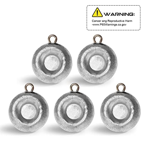 1oz Disc Fishing Sinkers - 5 Pieces for Saltwater Fishing