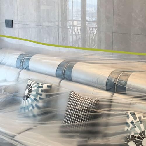 LLPT Tape and Drape 25.6¡±(Unfolded) x 66 Ft Each 2 Pack Pre-Taped Masking Film 0.31 Mil Painters Plastic Drop Cloth for Auto Wall Furniture Painting Protection (MFTG620)